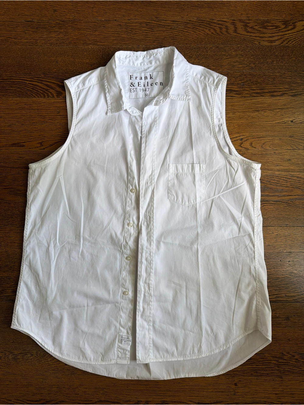 Frank & Eileen Fiona Sleeveless Shirt White Medium